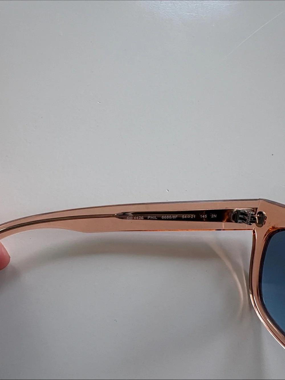 Ray-Ban Men's Transparent Amber Square Sunglasses